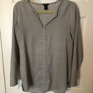 Long sleeve printed blouse